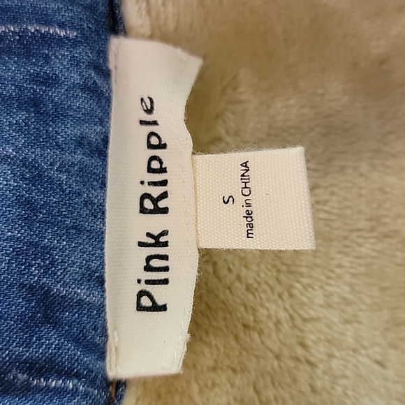 Pink Ripple Jean Jacket size small - Picture 2 of 6